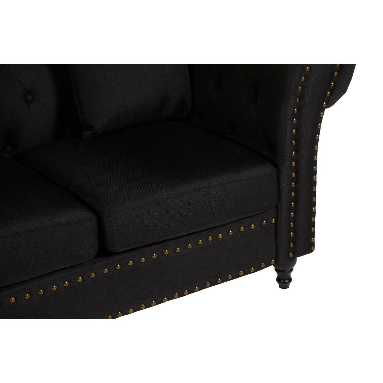 Fable 2 Seat Black Chesterfield Sofa