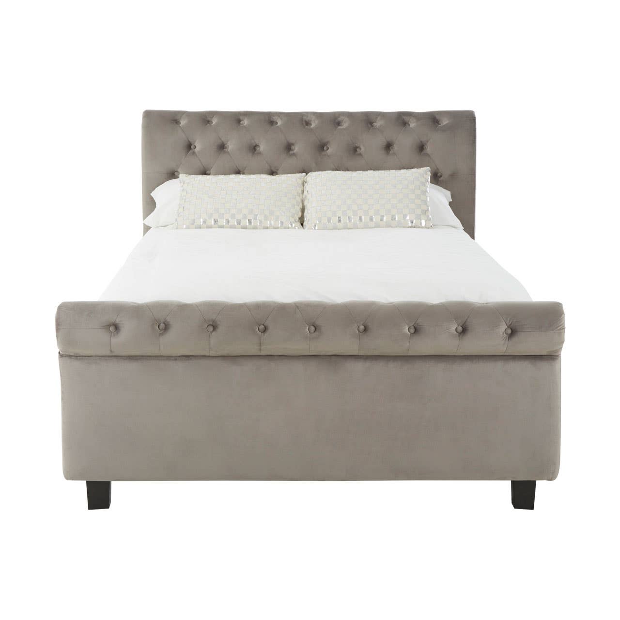 Orlando Steel Shade King Size Ottoman Bed