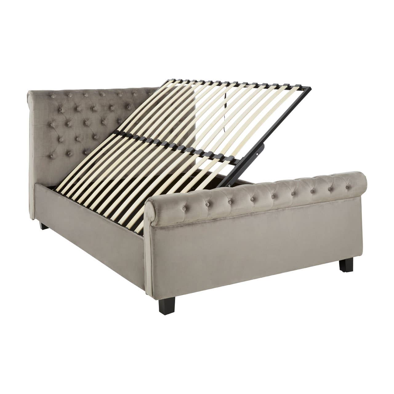 Orlando Steel Shade King Size Ottoman Bed