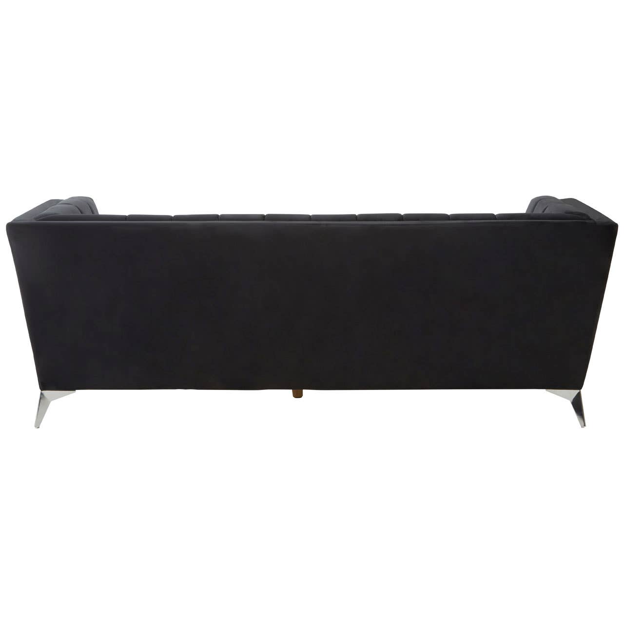 Hansa Three Seat Black Velvet Sofa