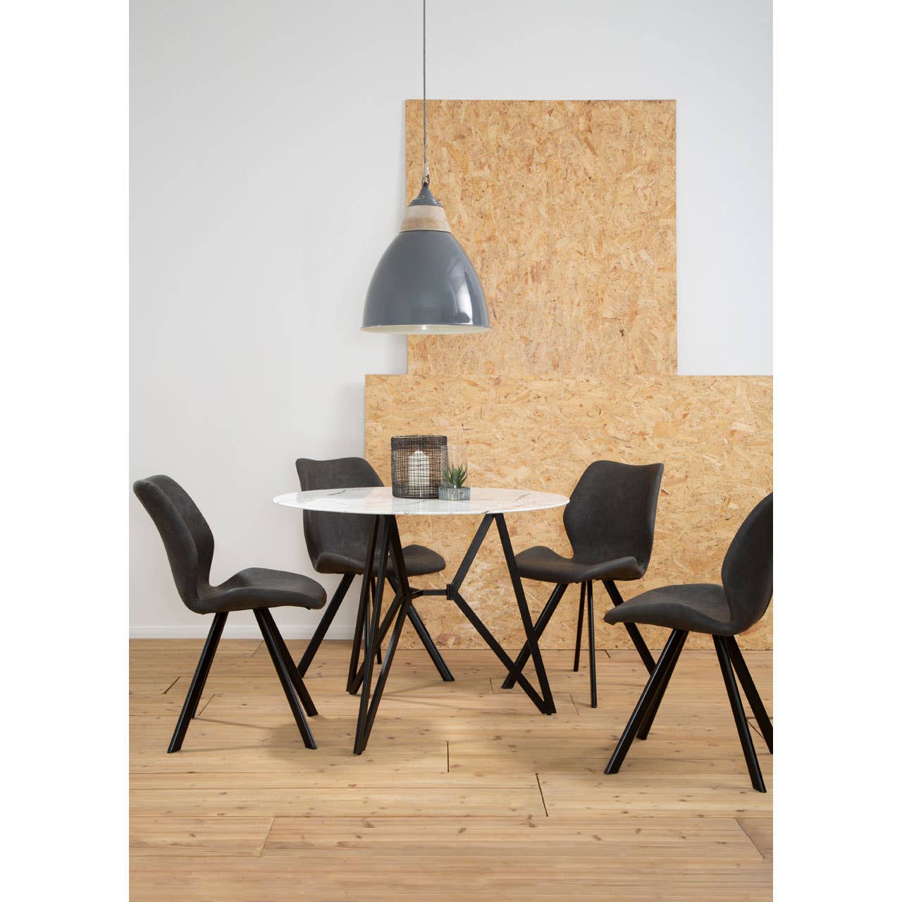 WESTON ROUND GREY DINING SET