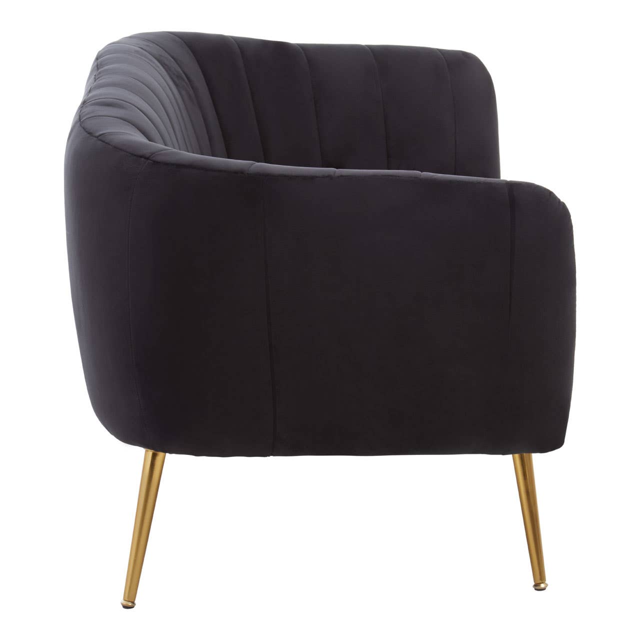 Larissa Two Seat Black Velvet Sofa
