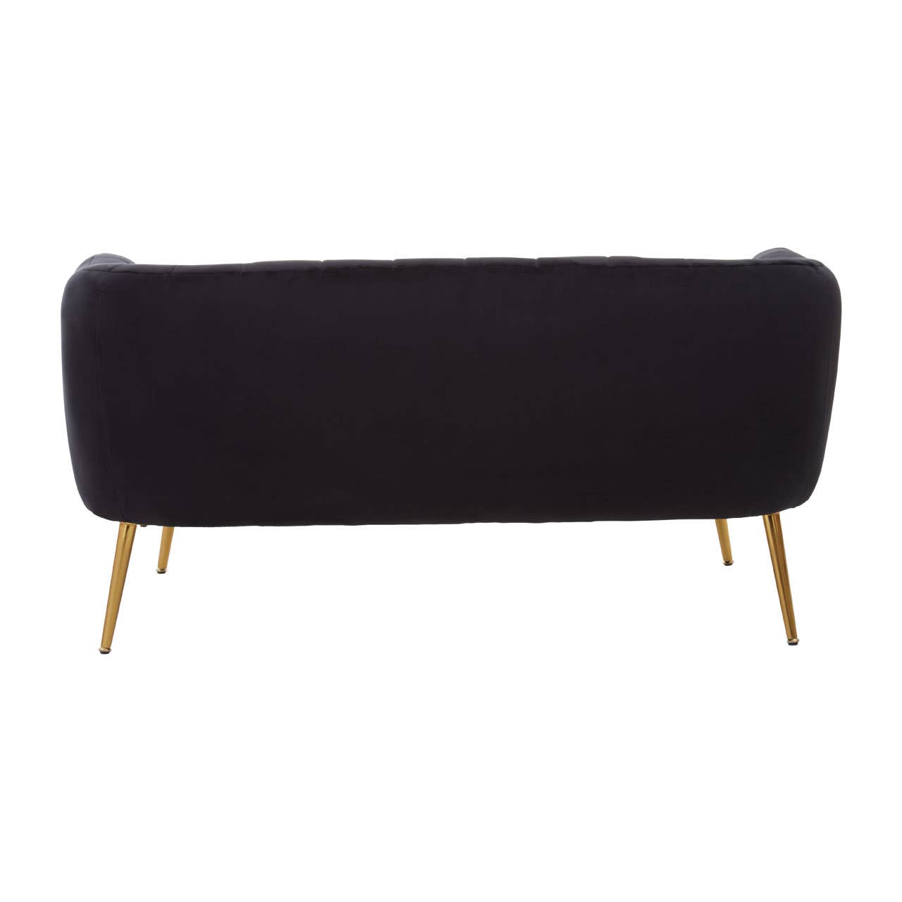 Larissa Two Seat Black Velvet Sofa