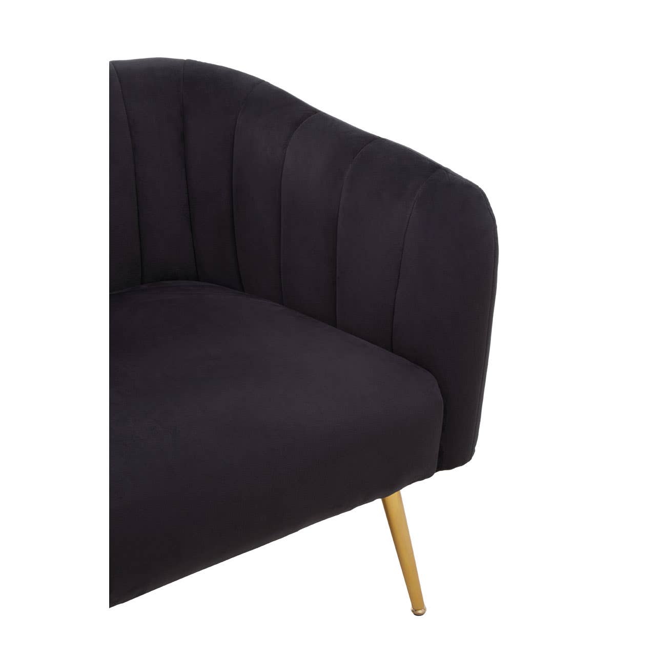 Larissa Two Seat Black Velvet Sofa