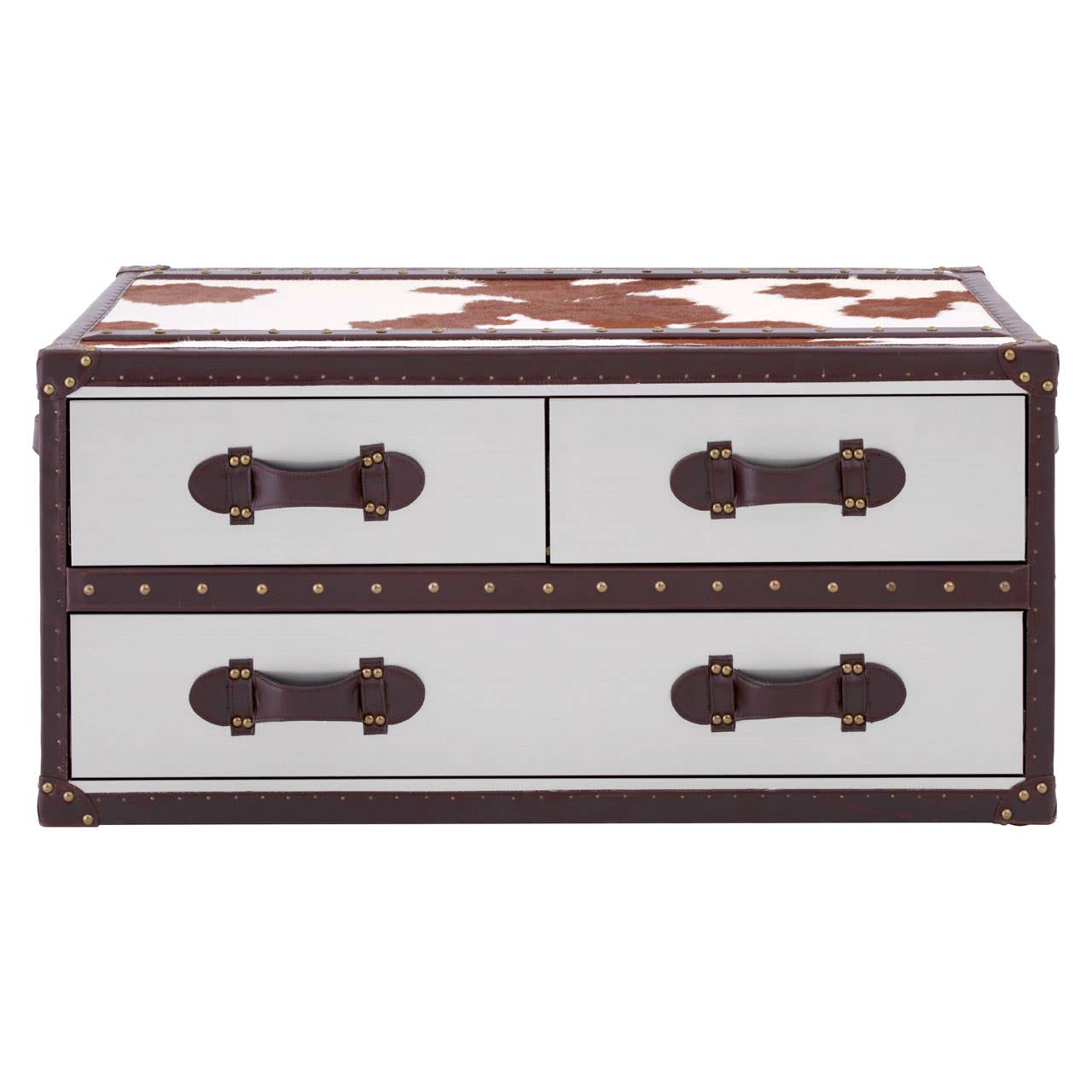 Brown/white Genuine Cowhide Coffee Table
