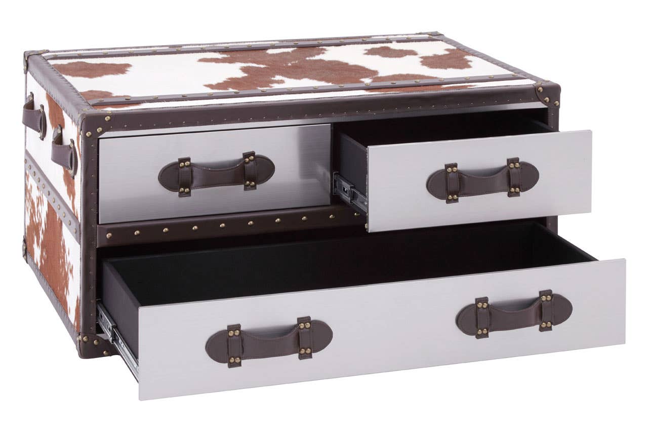 Brown/white Genuine Cowhide Coffee Table