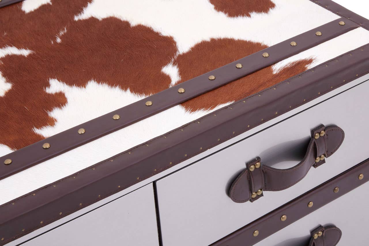 Brown/white Genuine Cowhide Coffee Table
