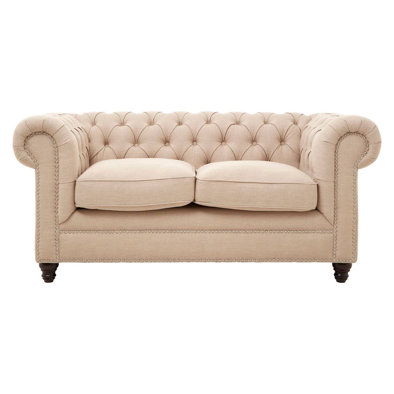Stella 2 Seater Beige Linen Sofa