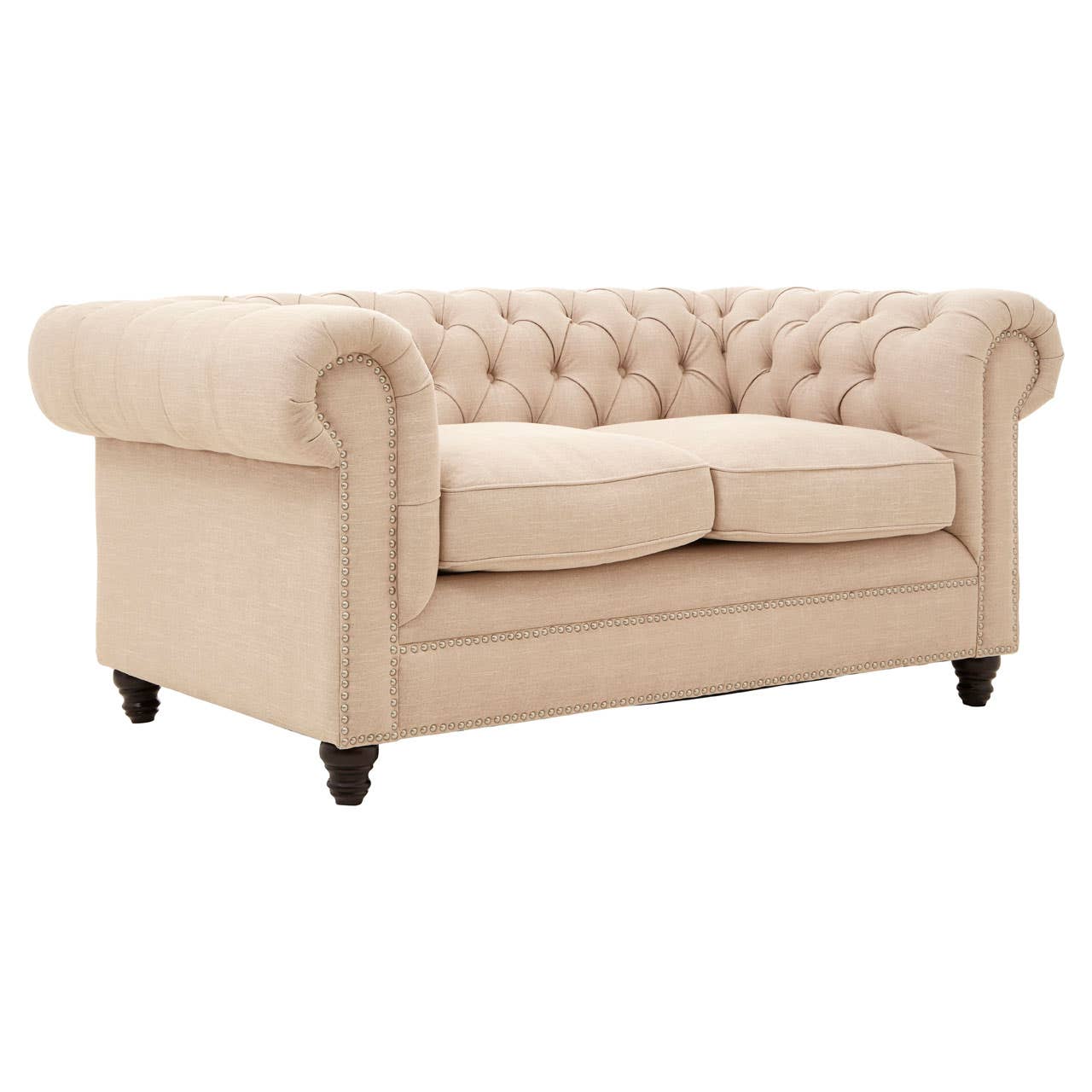 Stella 2 Seater Beige Linen Sofa