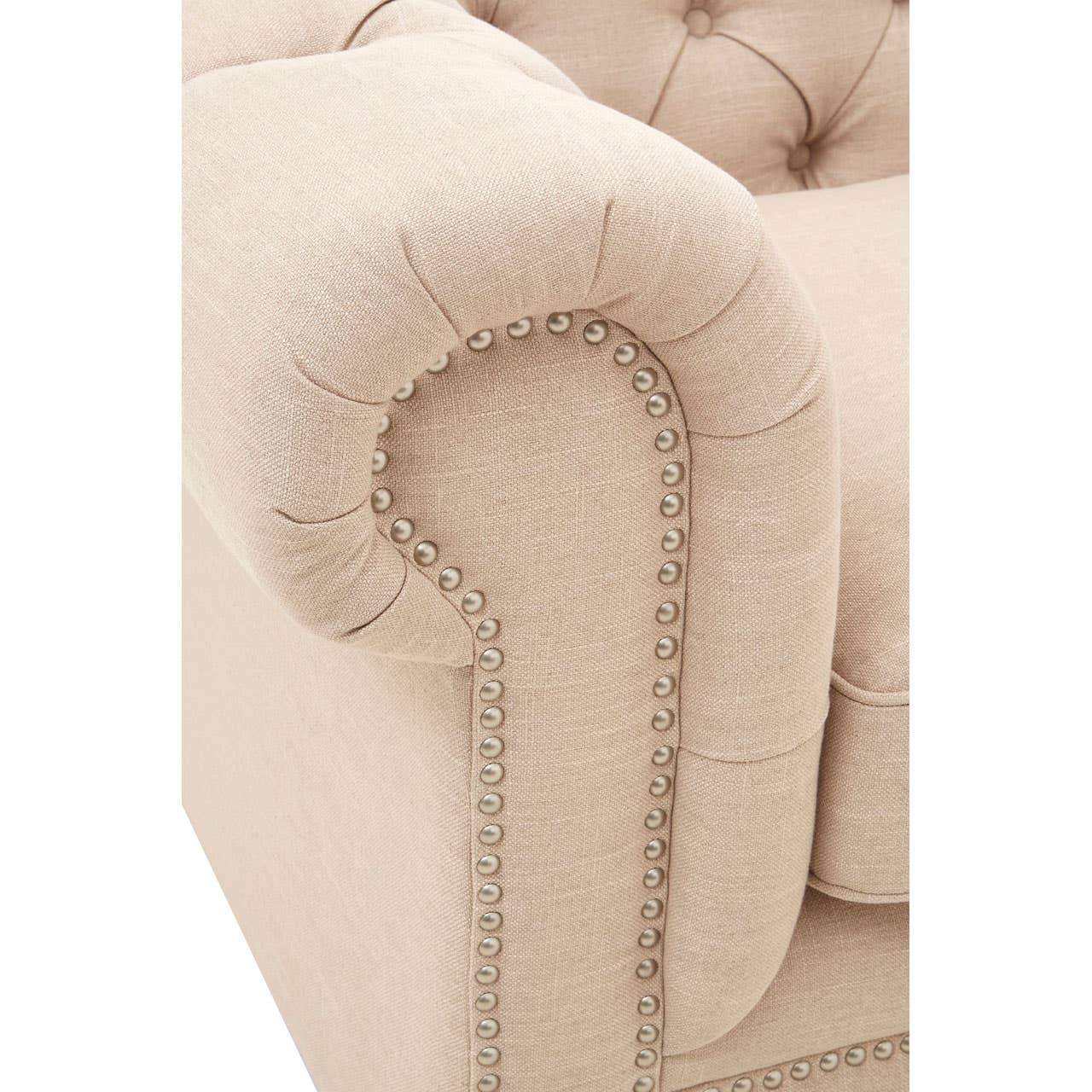 Stella 2 Seater Beige Linen Sofa
