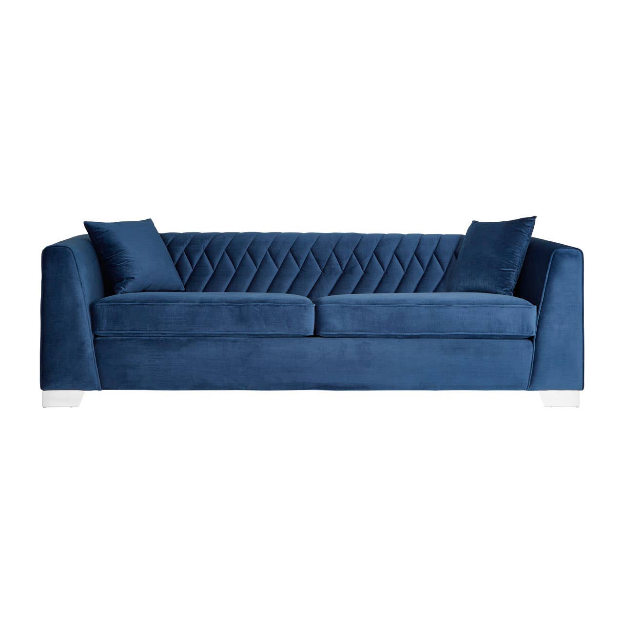 Rashika Dark Blue Velvet 3 Seat Sofa