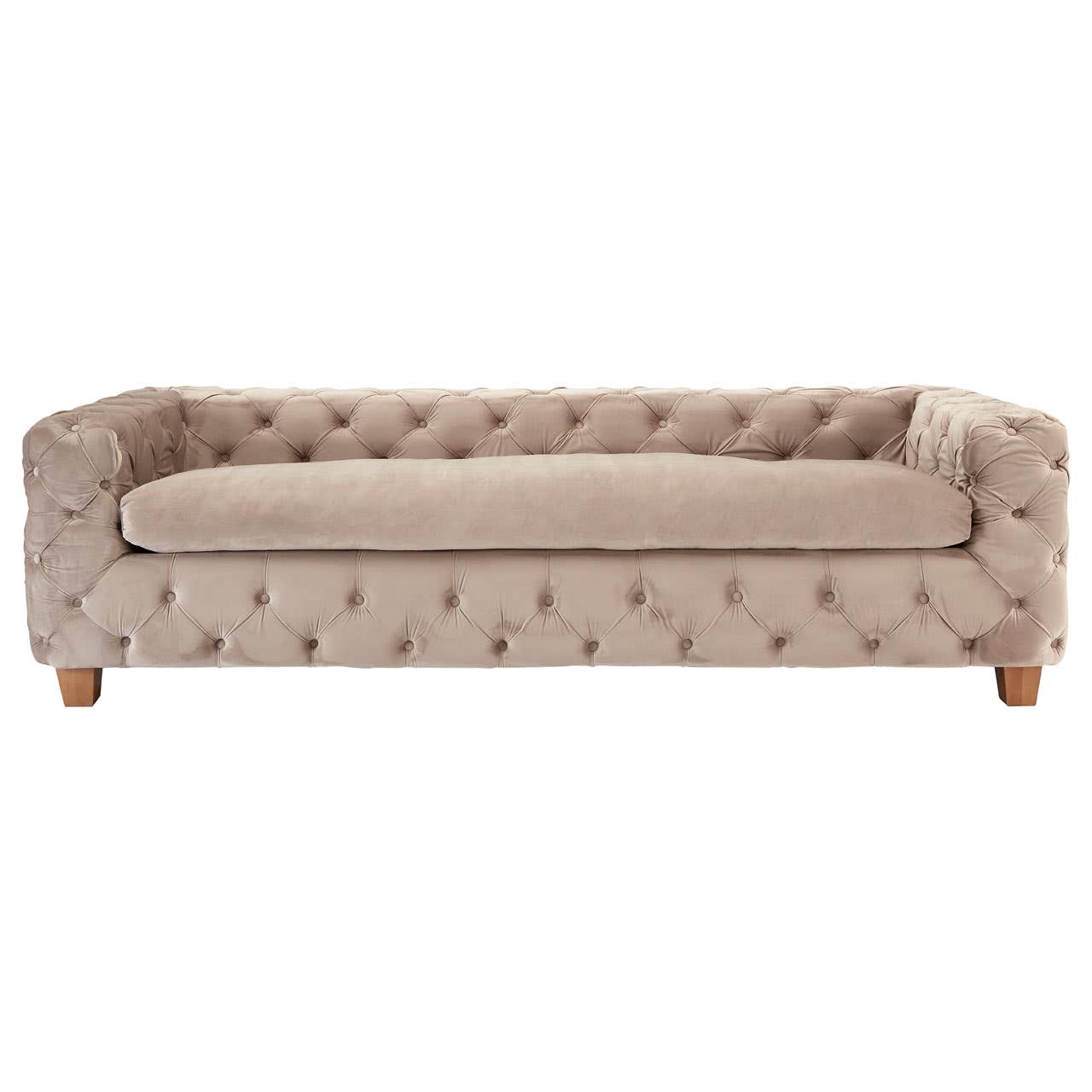 Ophelia Coffee Velvet 3 Seat Sofa