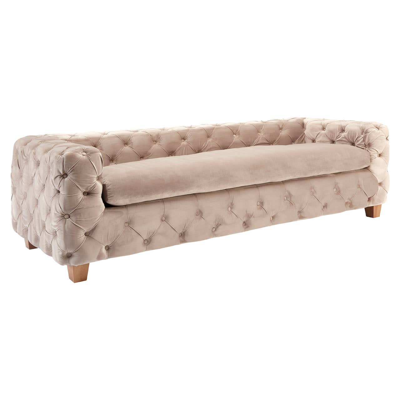 Ophelia Coffee Velvet 3 Seat Sofa