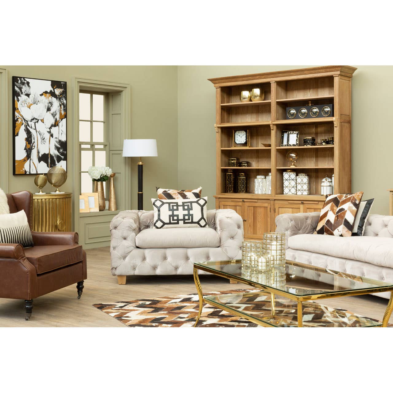 Ophelia Coffee Velvet 3 Seat Sofa