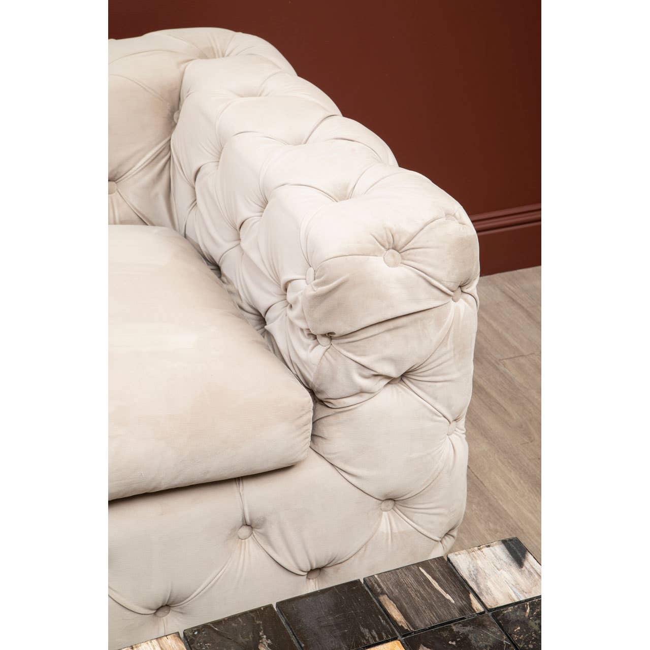 Ophelia Coffee Velvet 3 Seat Sofa