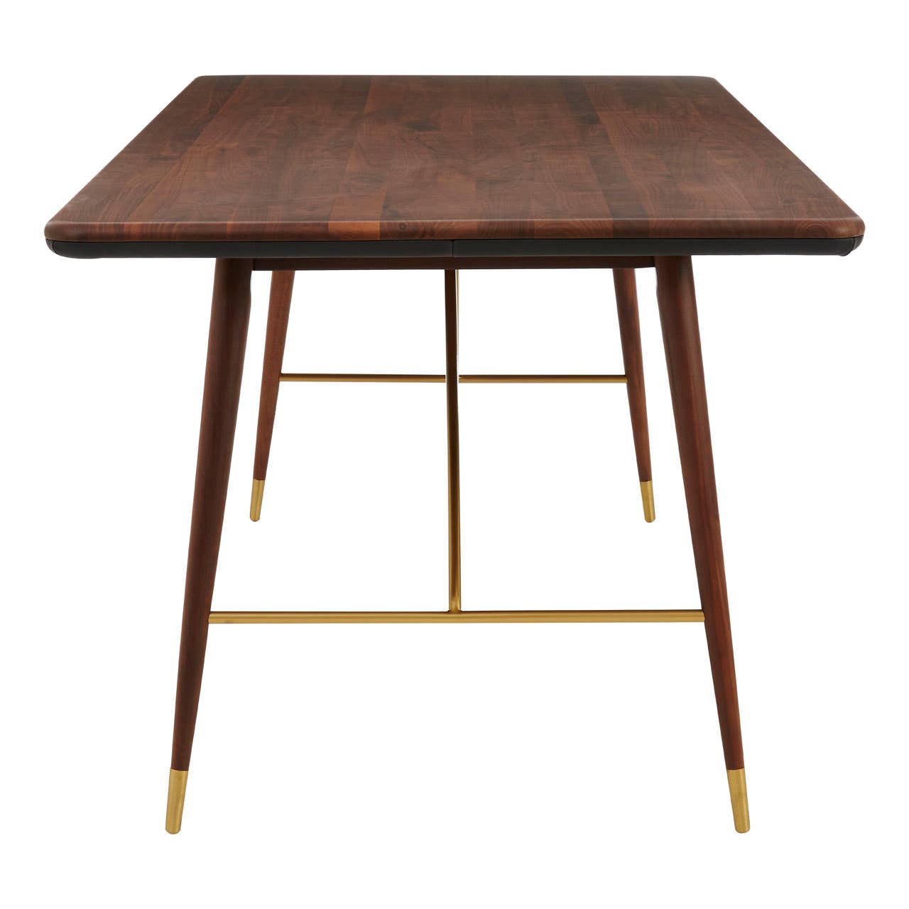 Kenso Walnut Wood / Brass Finish Dining Table