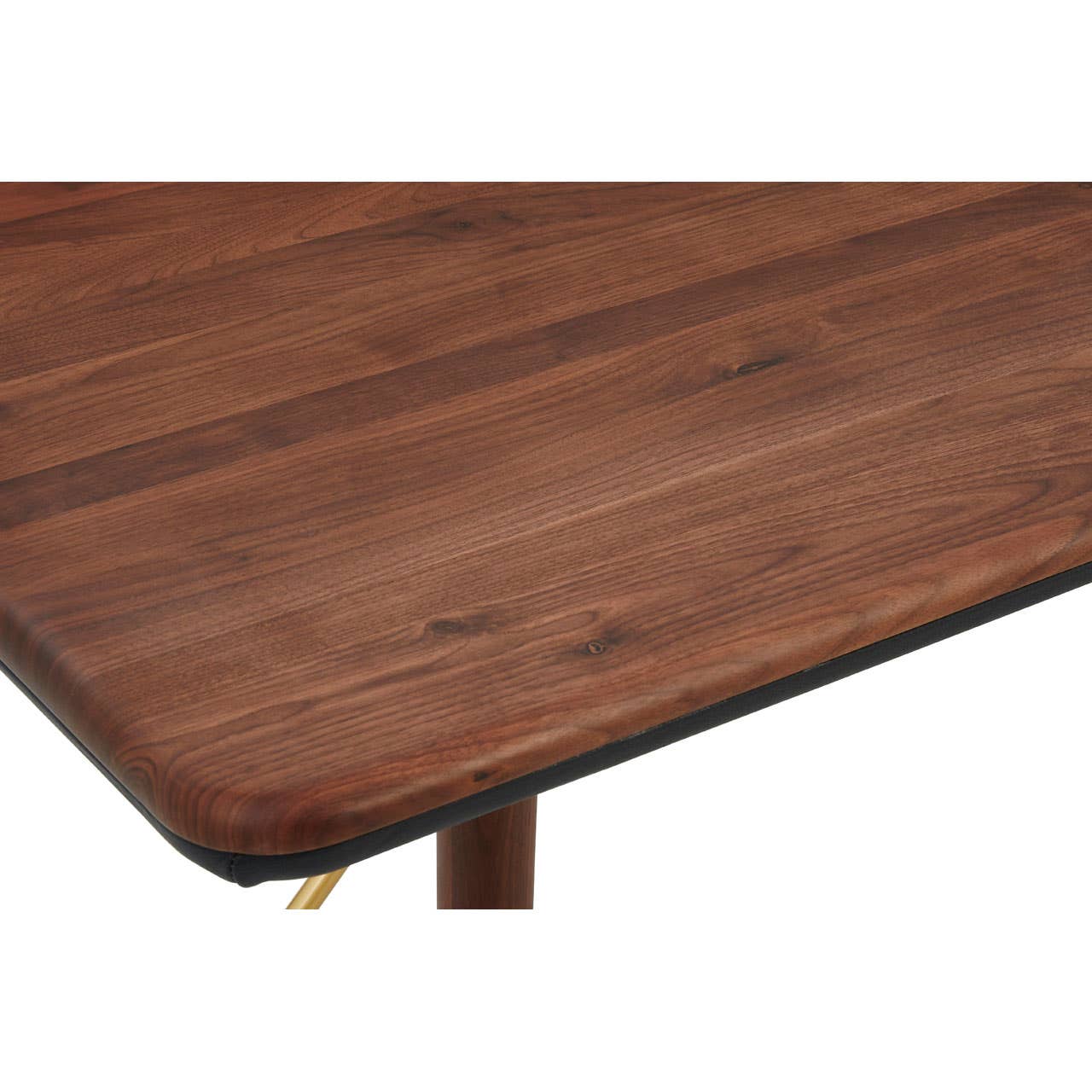 Kenso Walnut Wood / Brass Finish Dining Table