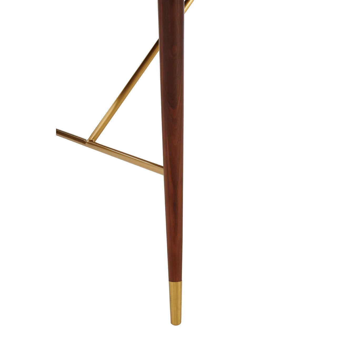 Kenso Walnut Wood / Brass Finish Dining Table