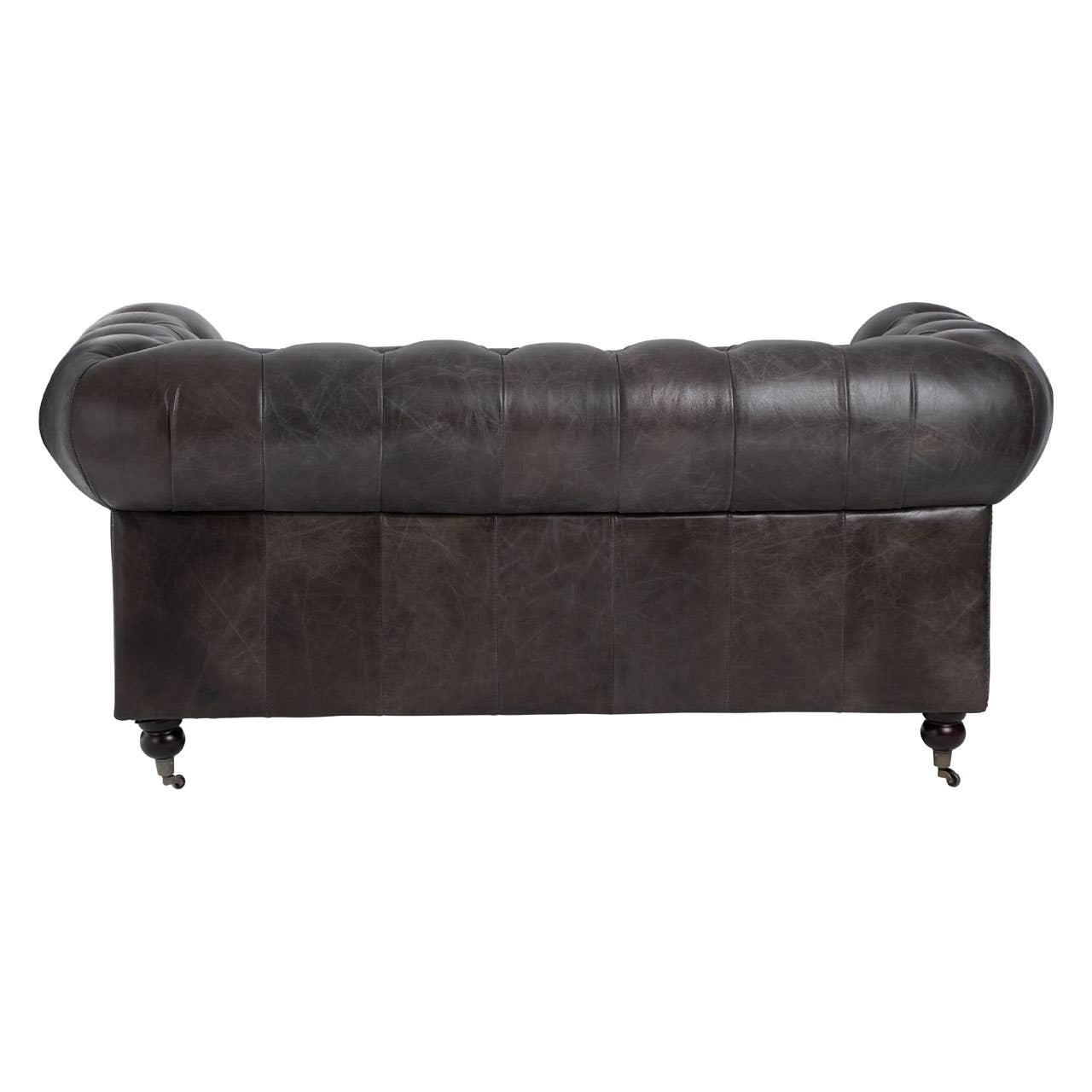 VICTOR 2 SEAT GREY LEATHER SOFA