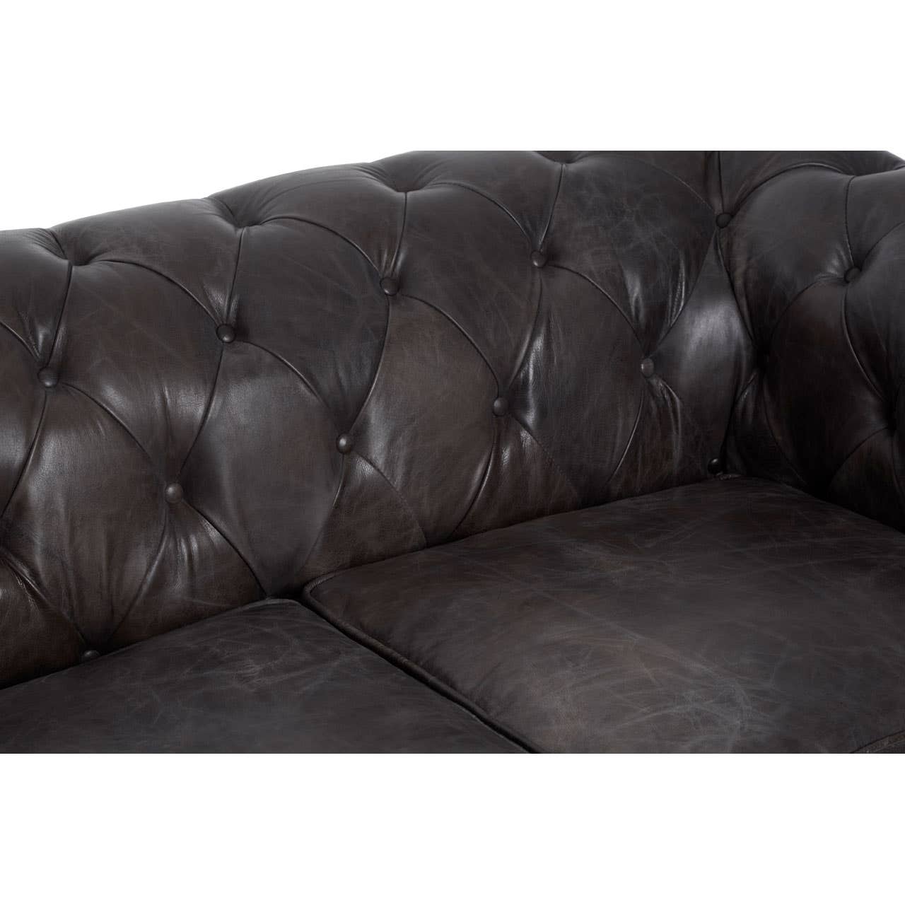 VICTOR 2 SEAT GREY LEATHER SOFA