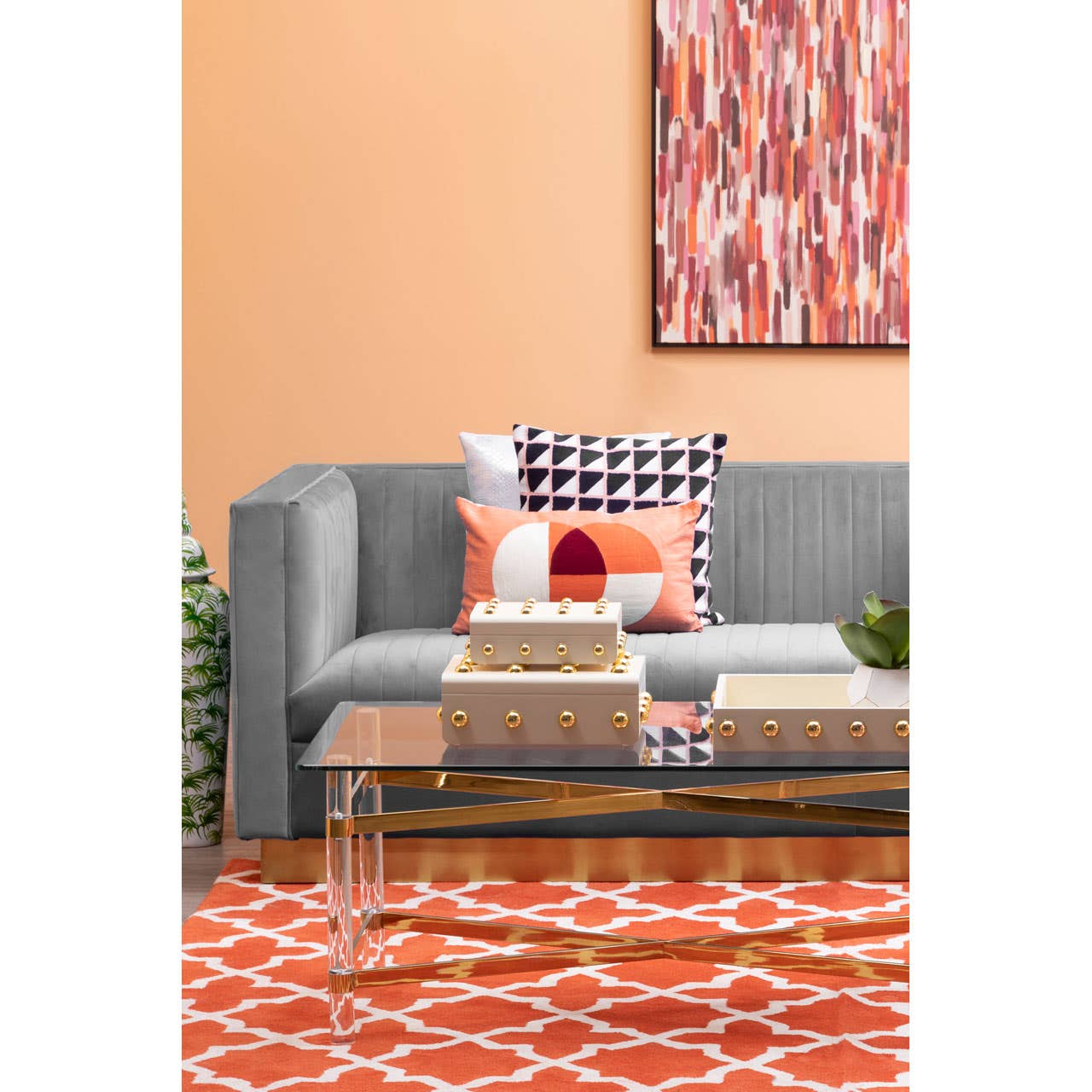 Opal 3 Seat Grey Sofa
