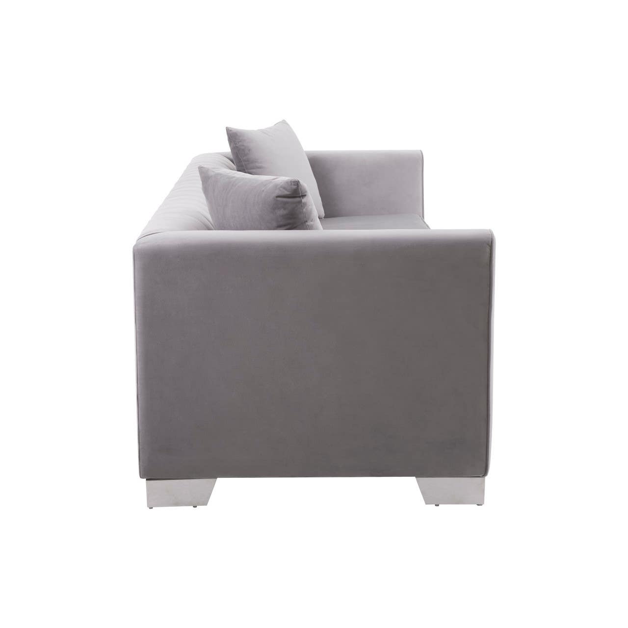 Rashika 3 Seat Grey Velvet Sofa