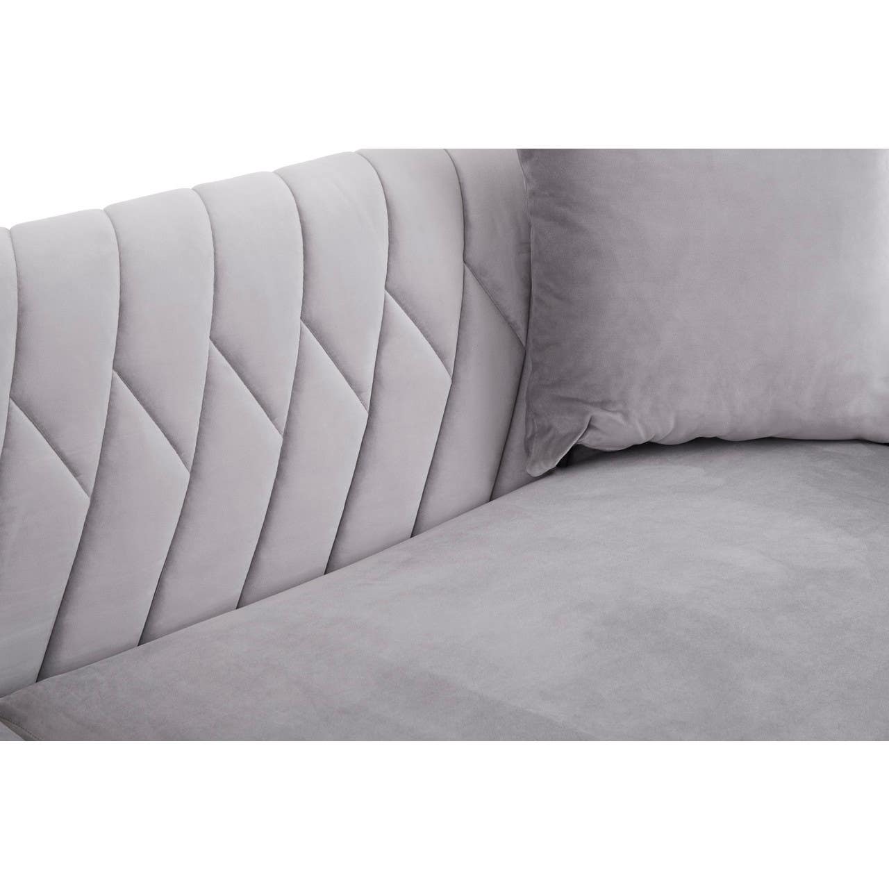 Rashika 3 Seat Grey Velvet Sofa