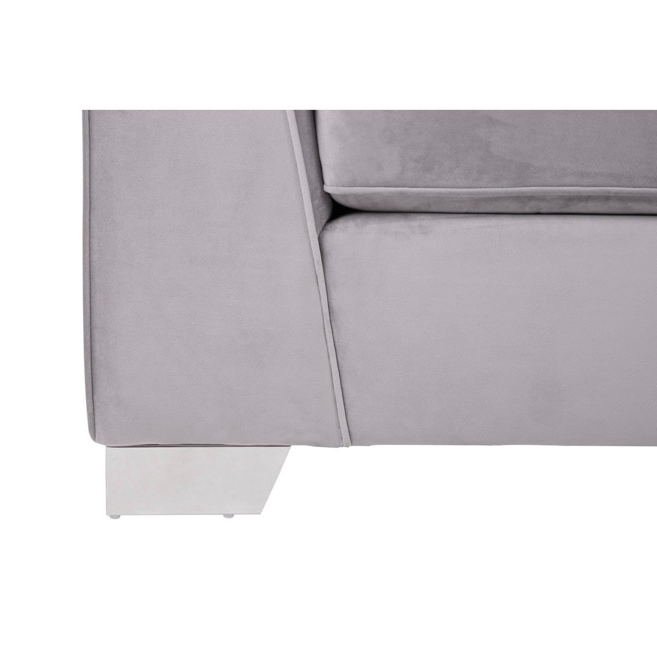 Rashika 3 Seat Grey Velvet Sofa