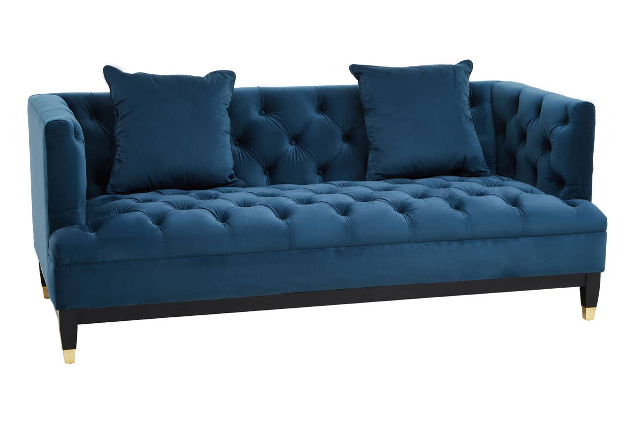 SEFIRA TWO SEAT NAVY FABRIC SOFA