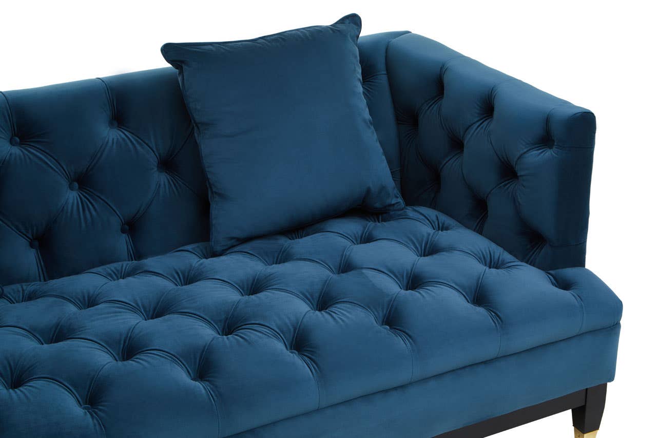 SEFIRA TWO SEAT NAVY FABRIC SOFA