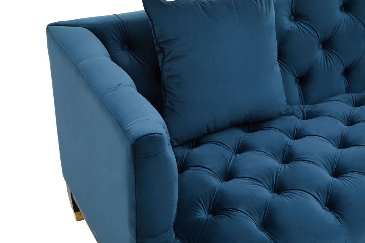 SEFIRA TWO SEAT NAVY FABRIC SOFA