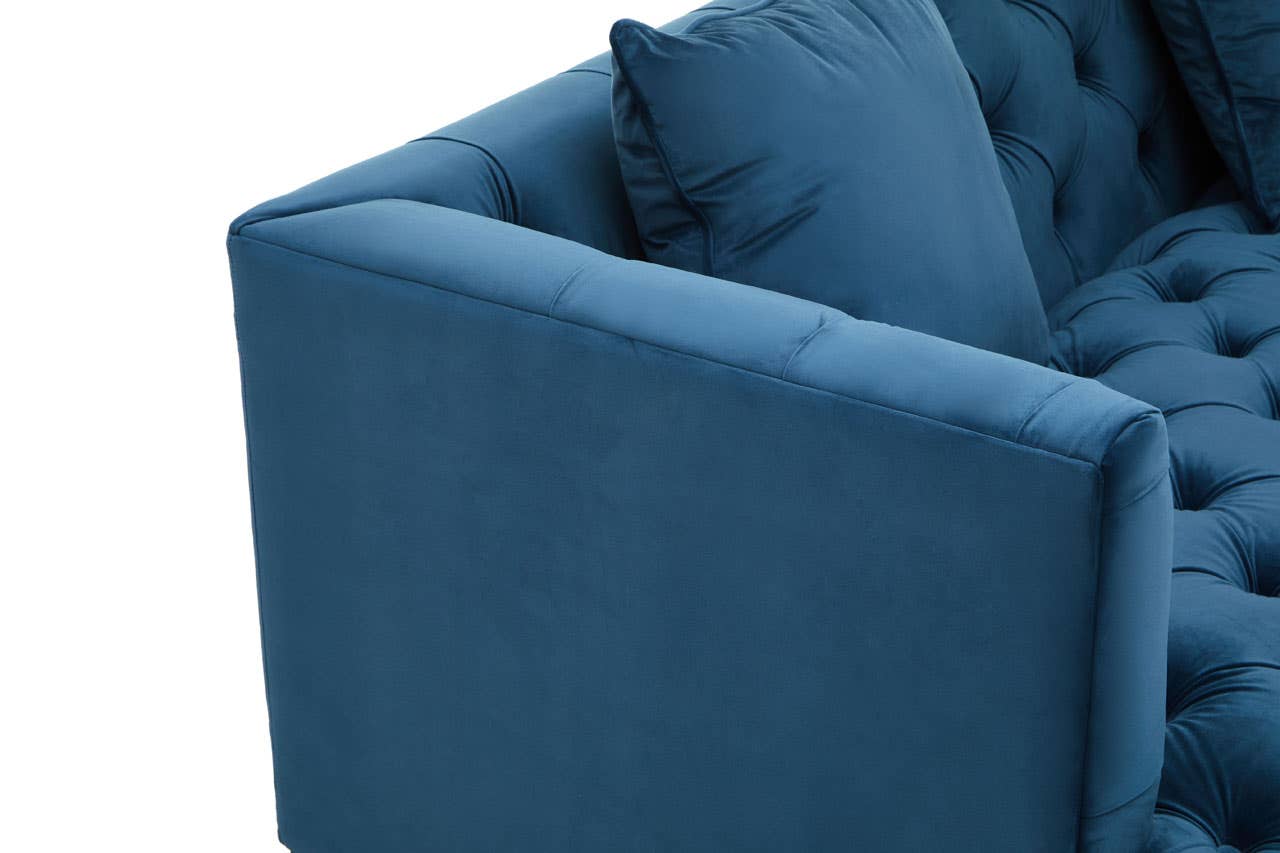 SEFIRA TWO SEAT NAVY FABRIC SOFA