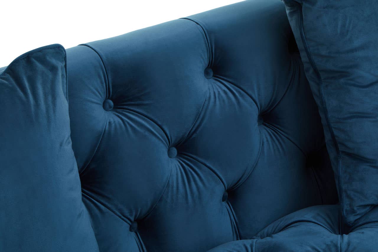 SEFIRA TWO SEAT NAVY FABRIC SOFA