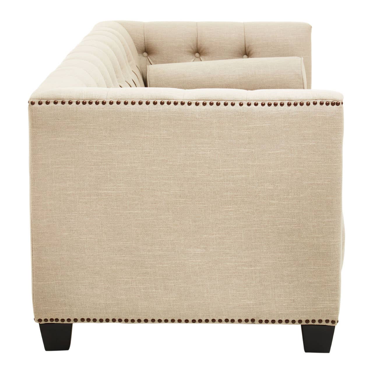 Surina Three Seat Stone Fabric Sofa
