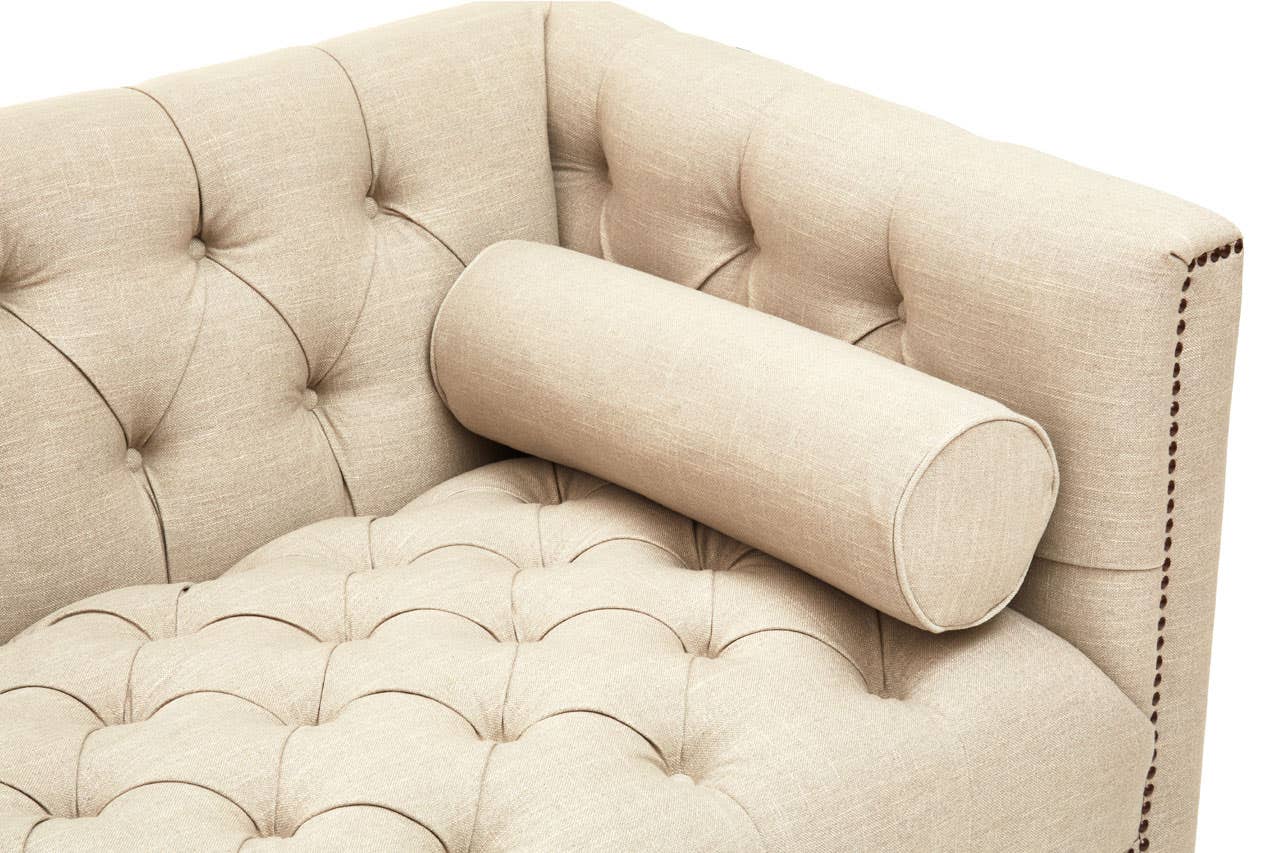 Surina Three Seat Stone Fabric Sofa
