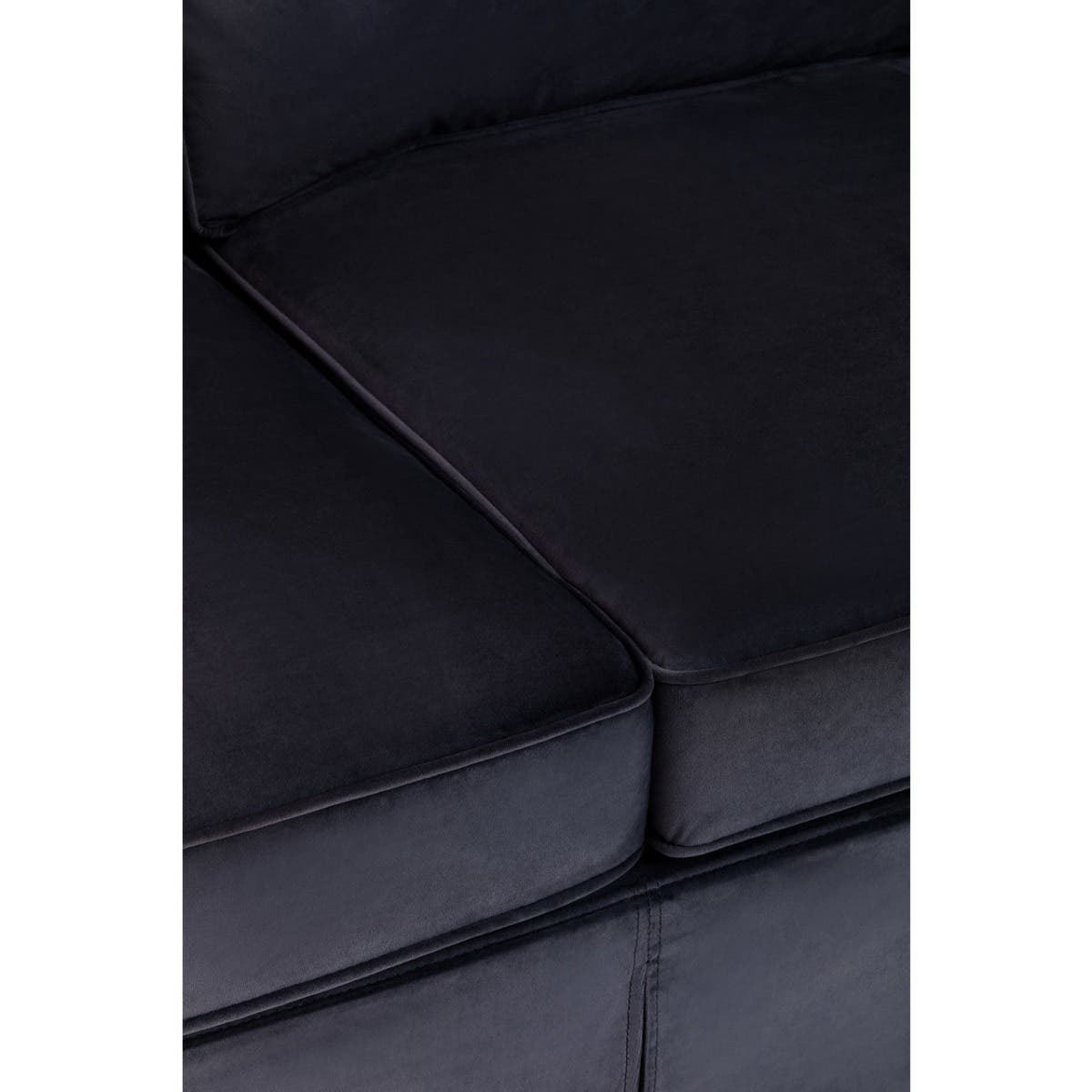 Ralph Three Seat Black Velvet Sofa