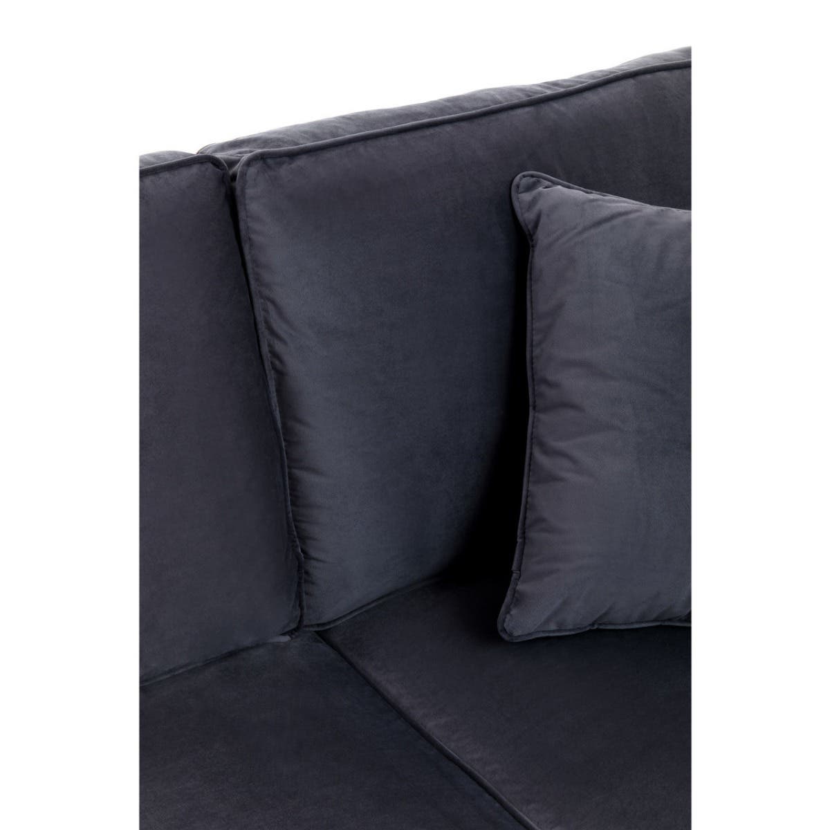 Ralph Three Seat Black Velvet Sofa