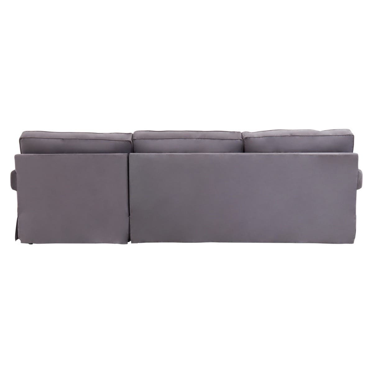 Ralph Three Seat Grey Velvet Chaise Sofa