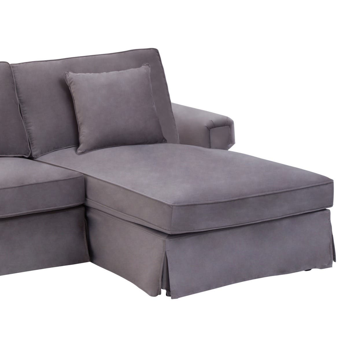 Ralph Three Seat Grey Velvet Chaise Sofa