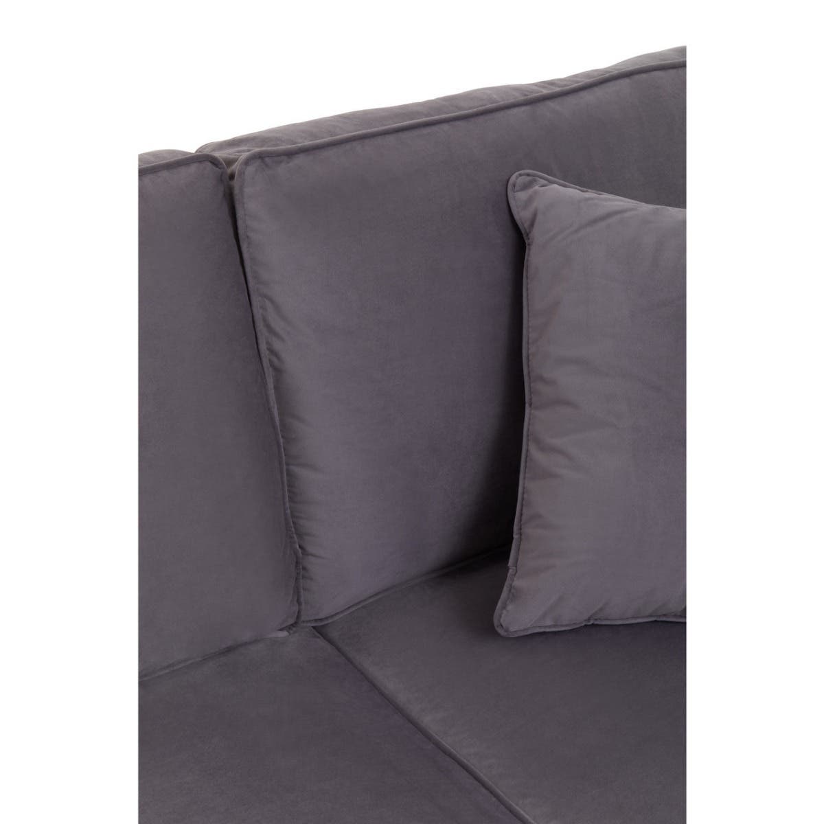 Ralph Three Seat Grey Velvet Chaise Sofa