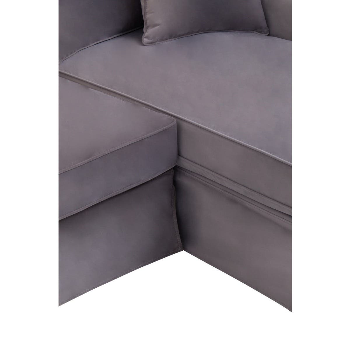 Ralph Three Seat Grey Velvet Chaise Sofa
