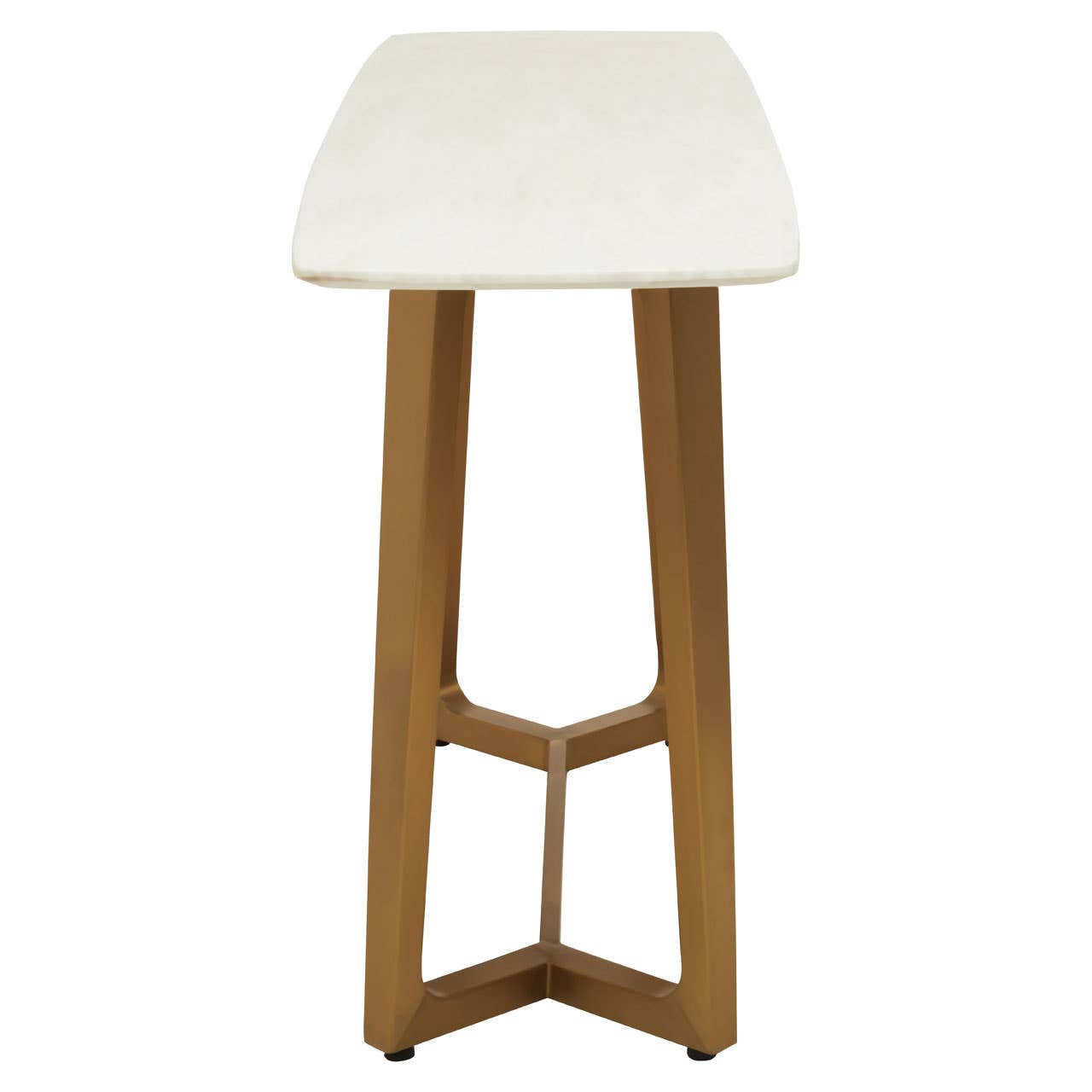 Moda White Marble Console Table With Brushed Gold Base