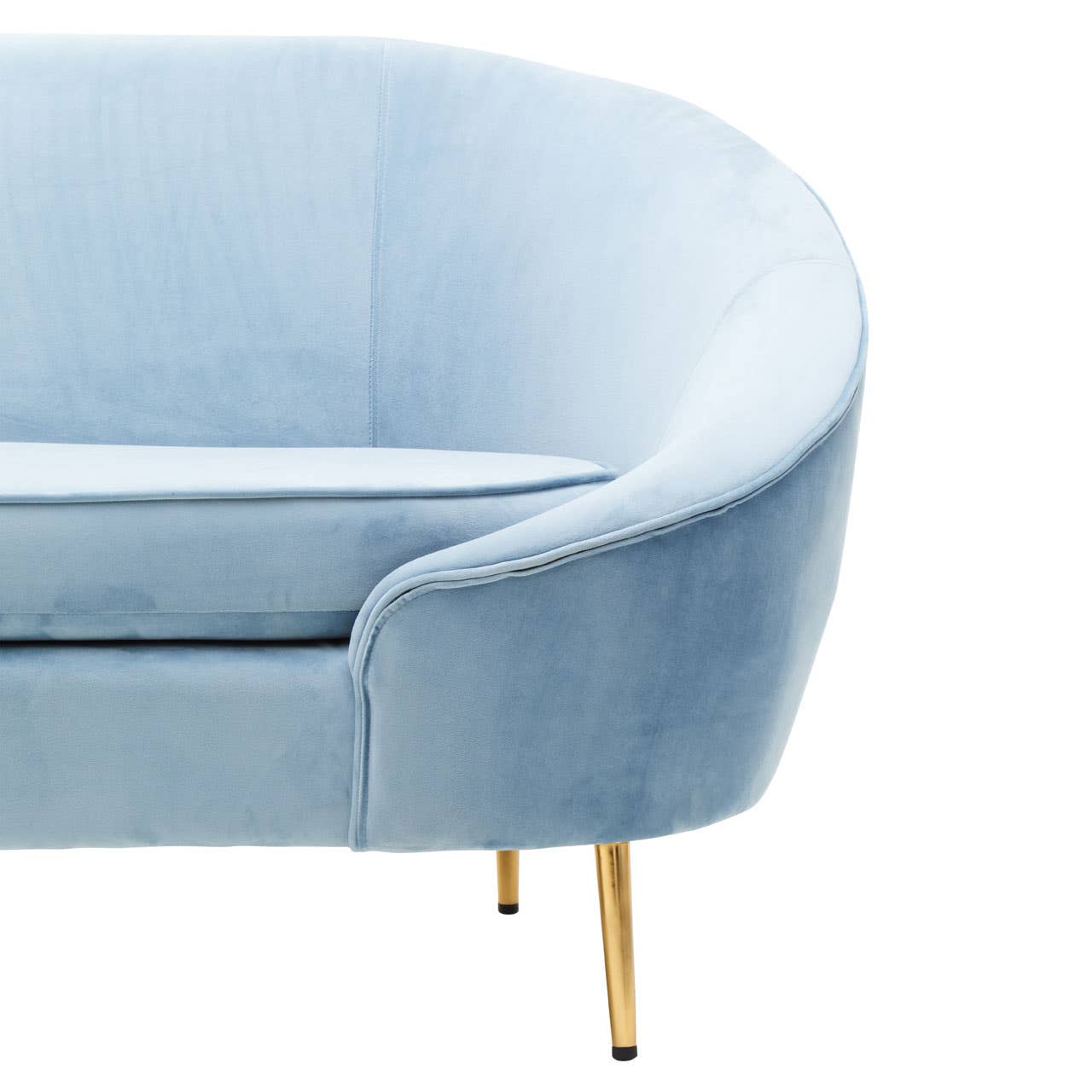 YASMEEN 3 SEAT AQUA BLUE VELVET SOFA