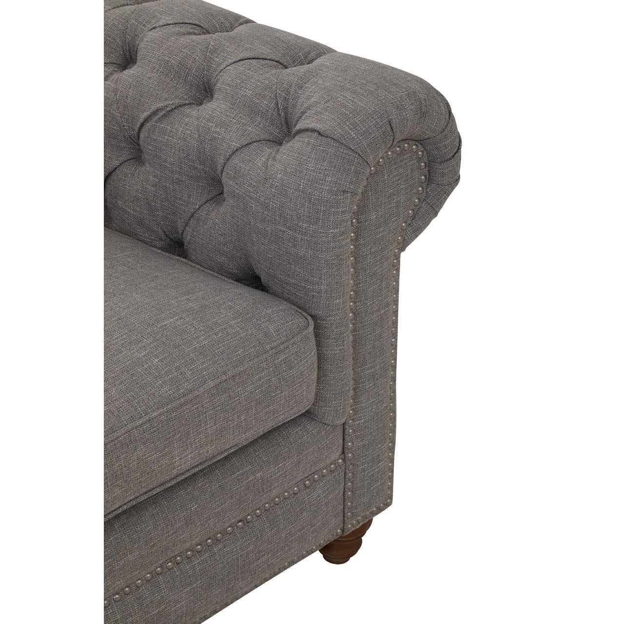 Stella Two Seat Grey Linen Sofa