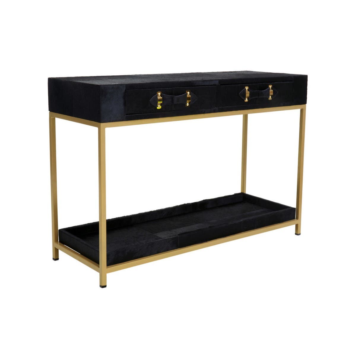 Kensington Townhouse Hair On Hide Black And Gold Console Table