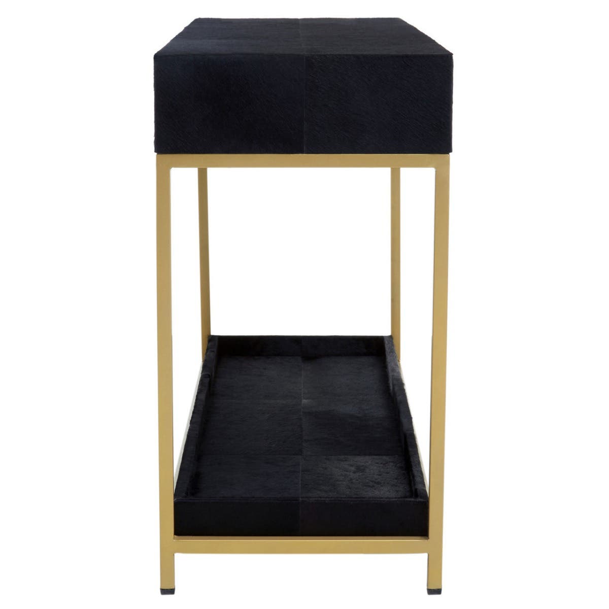 Kensington Townhouse Hair On Hide Black And Gold Console Table