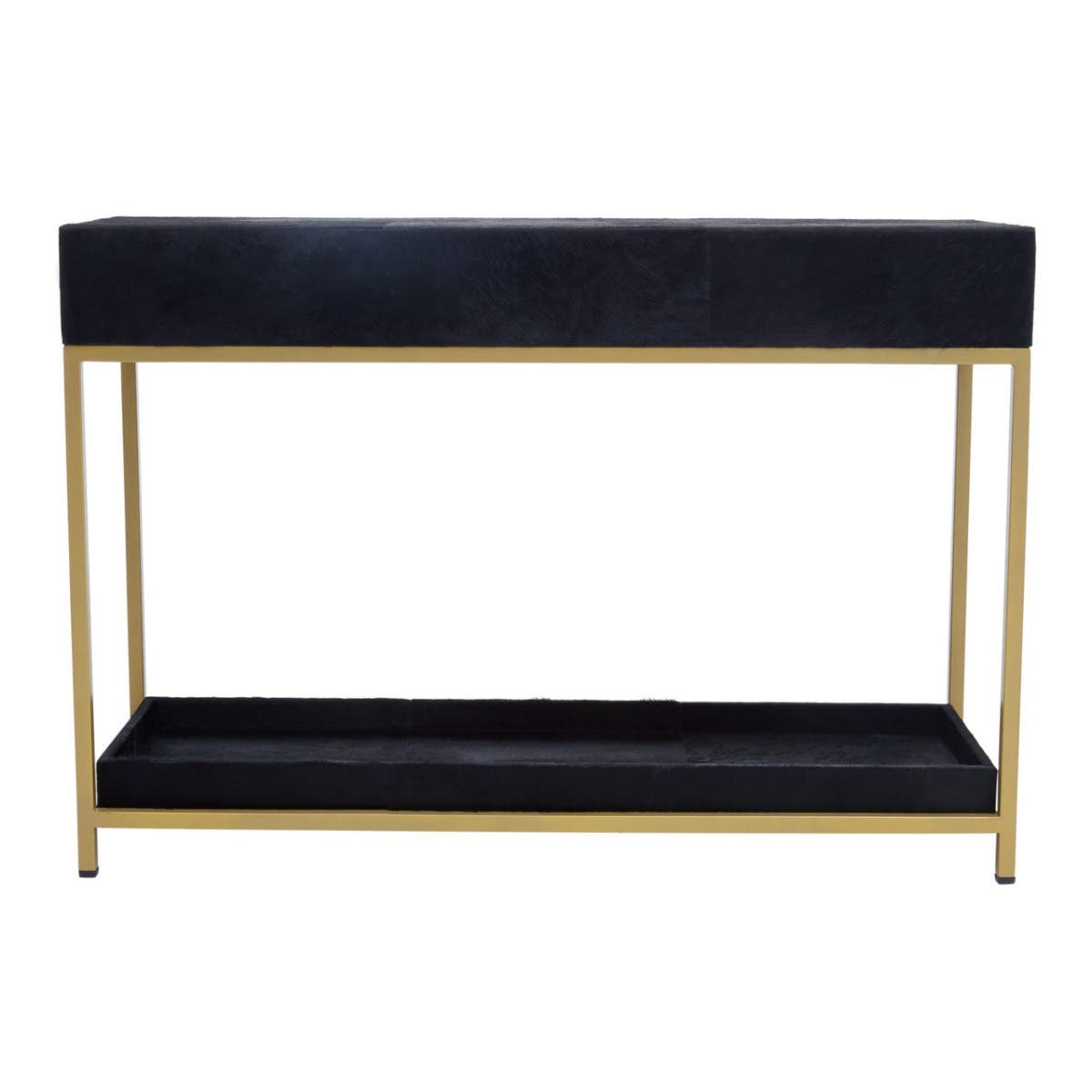 Kensington Townhouse Hair On Hide Black And Gold Console Table