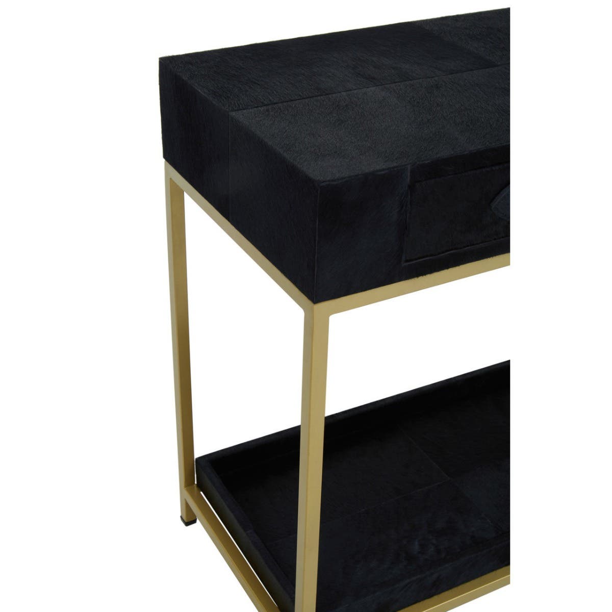 Kensington Townhouse Hair On Hide Black And Gold Console Table