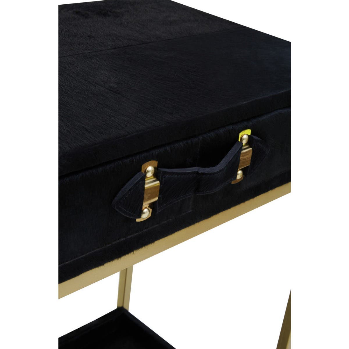 Kensington Townhouse Hair On Hide Black And Gold Console Table