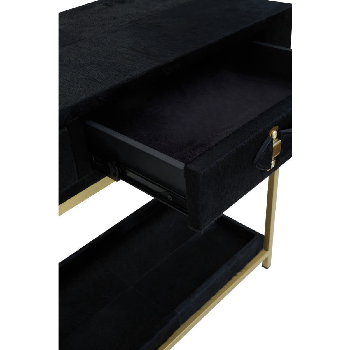 Kensington Townhouse Hair On Hide Black And Gold Console Table